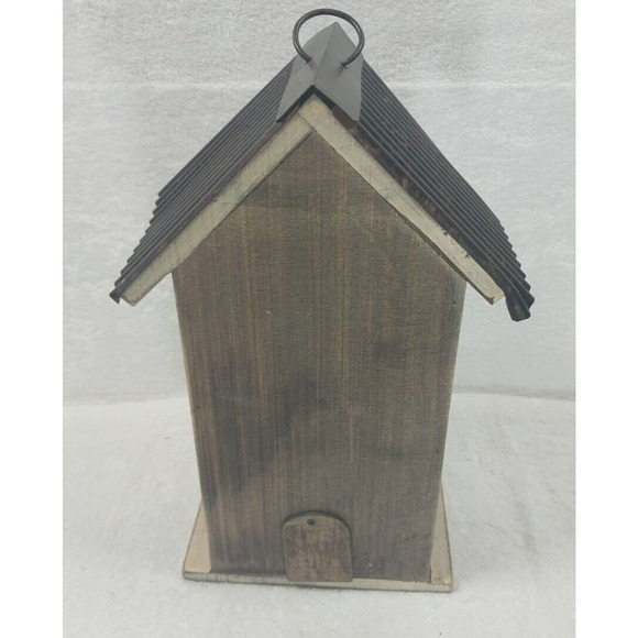 Floral Birdhouse With Rustic Metal Top Blue/Green/Red/Orange New! - Picture 3 of 5